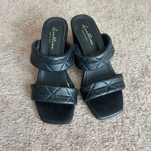 Avellini Italian Black Leather Sandals 8